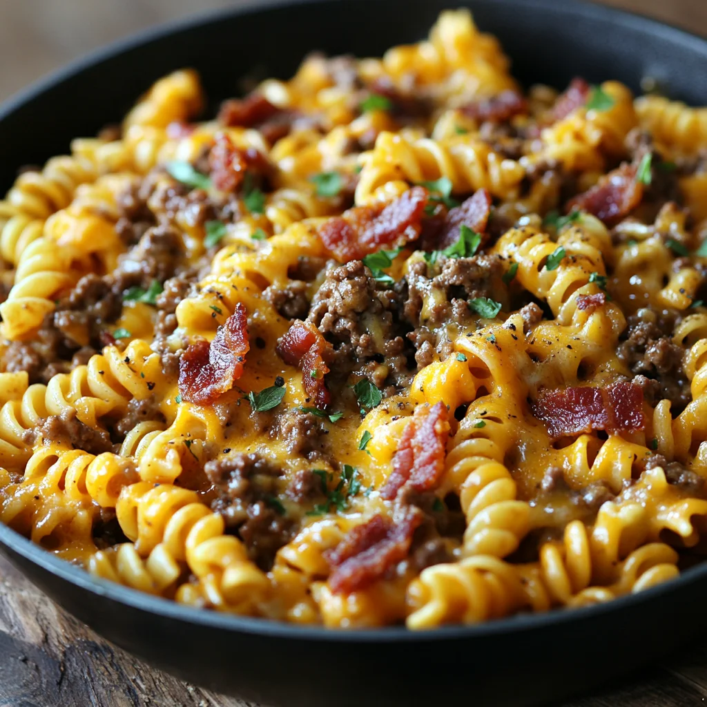 Loaded Bacon Cheeseburger Pasta Recipe – Beauvise Recipes
